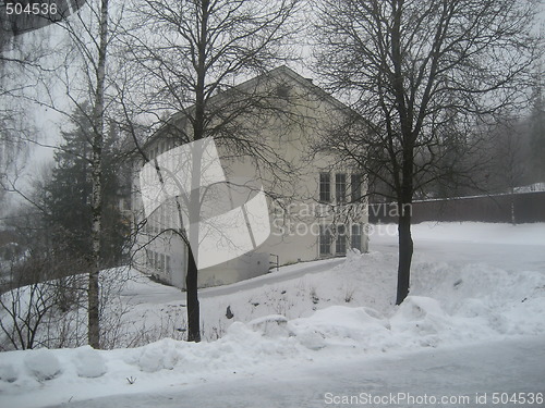 Image of Old school at winter time