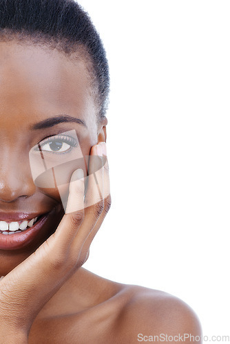 Image of Beauty comes naturally to her...Studio shot of an attractive african american model isolated on white.