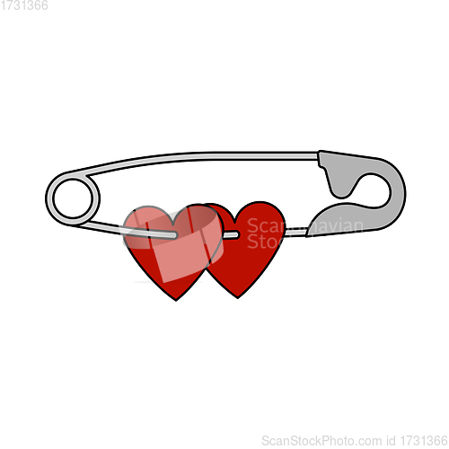 Image of Two Valentines Heart With Pin Icon