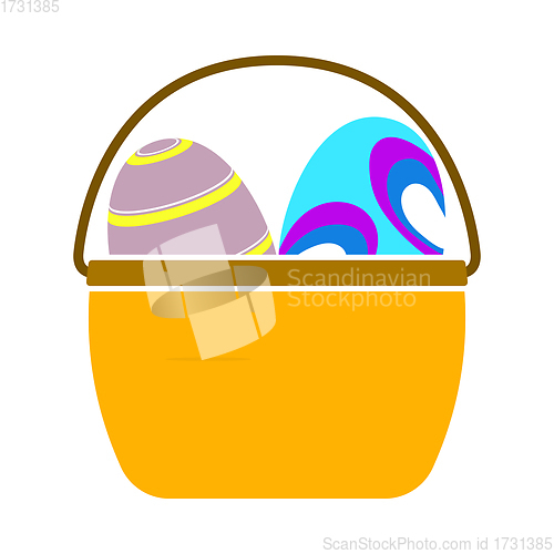 Image of Easter Basket With Eggs Icon