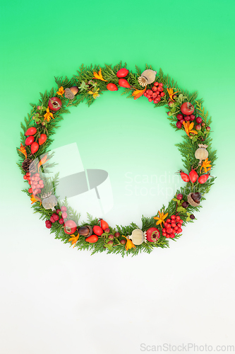 Image of Harvest Festival Autumn Fall Thanksgiving Nature Wreath