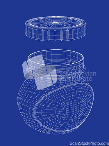 Image of 3D model of jar with lid
