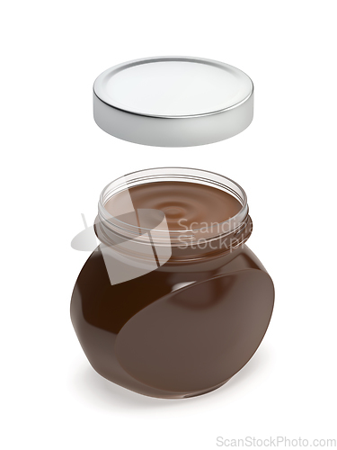 Image of Glass jar with chocolate cream