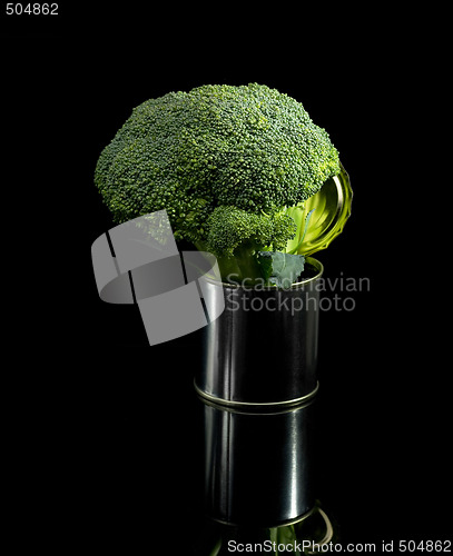 Image of broccoli on a tin can