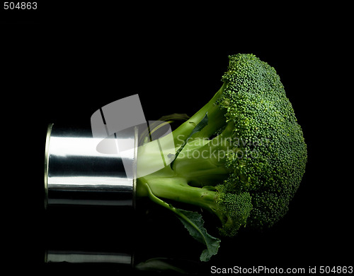 Image of broccoli on a tin can