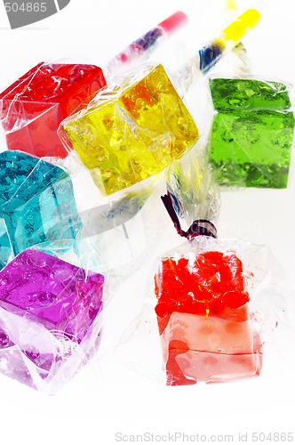 Image of colorfull dice lollipops