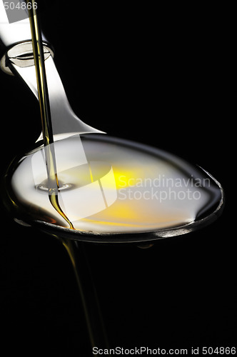 Image of olive oil on a spoon