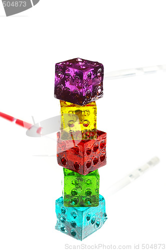 Image of colorfull dice lollipops