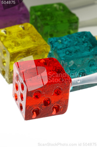 Image of colorfull dice lollipops