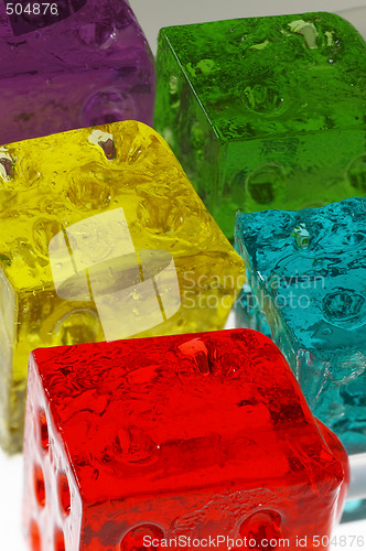 Image of colorfull dice lollipops