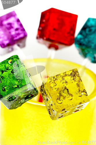 Image of colorfull dice lollipops