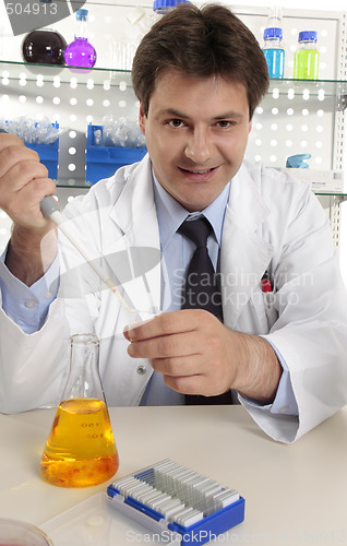 Image of Scientist or chemist  at work in laboratory