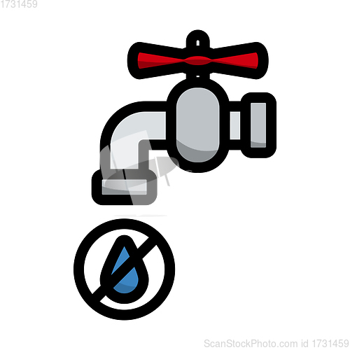 Image of Water Faucet With Dropping Water Icon