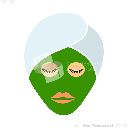 Image of Woman Head With Moisturizing Mask Icon