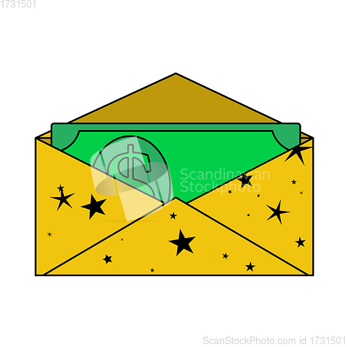 Image of Birthday Gift Envelop Icon With Money