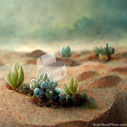 Image of Desert landscape. Desert area, sand terrain - Africa, Sahara, or