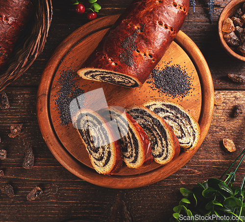 Image of Beigli, slices of Hungarian poppy seed roll