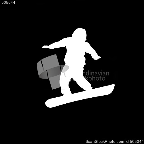 Image of Silhouette of a Snowboarder 