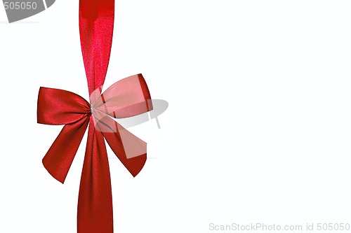 Image of Red Holiday Bow isolated on a White Background