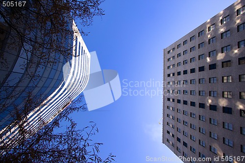 Image of Looking Up to the Sky in Downtown