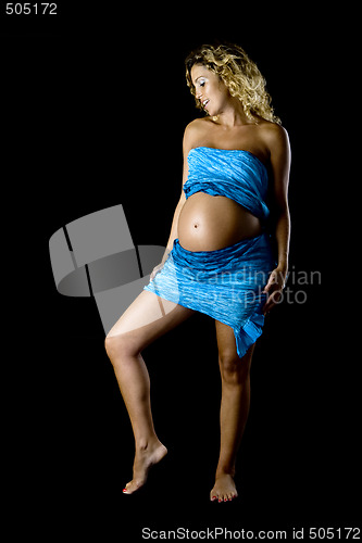 Image of Pregnant woman in blue