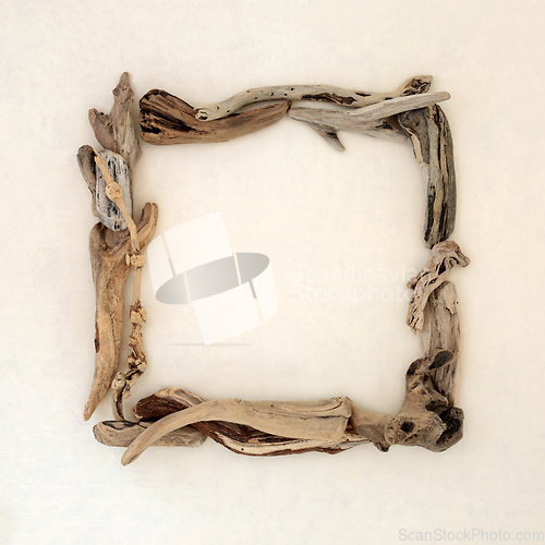 Image of Driftwood Sculpture Wreath Abstract Frame  