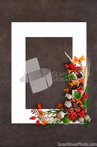 Image of Nature Background Border for Thanksgiving and Autumn Season