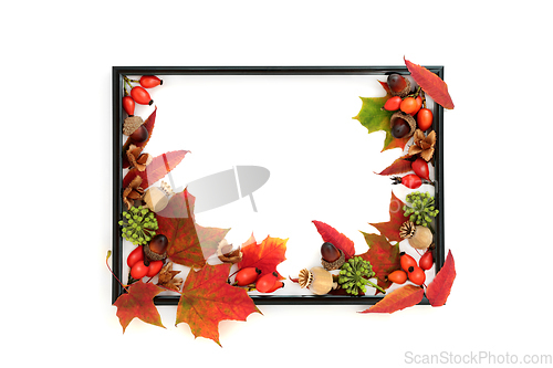 Image of Autumn Fall Thanksgiving Harvest Festival Background Border  