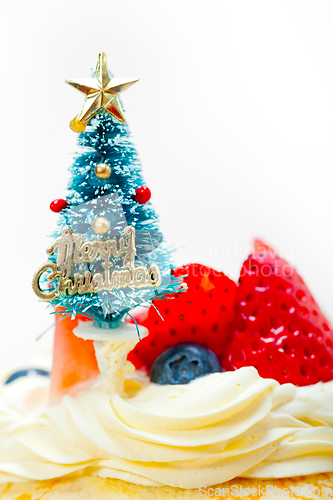 Image of christmas tree on crepe pancake cake