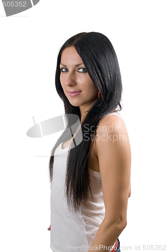 Image of The beautiful young woman. Isolated on white