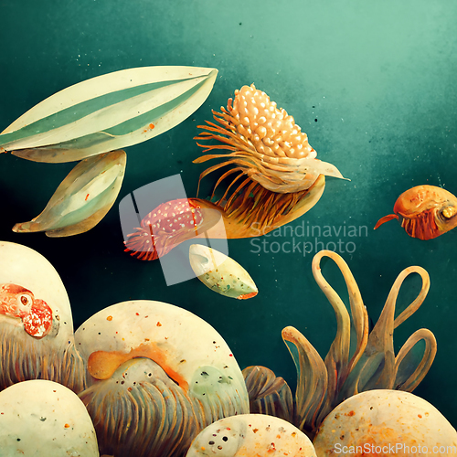 Image of Underwater background with various sea views. Underwater scene. 