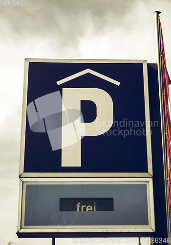 Image of Vintage looking Parking sign