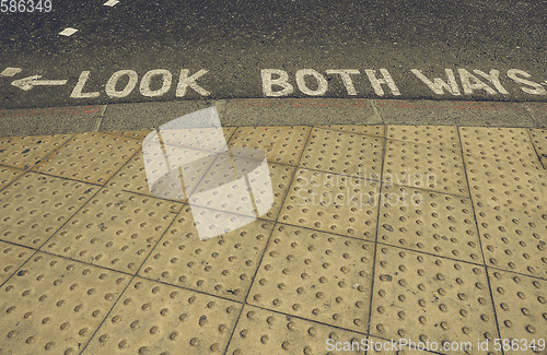 Image of Vintage looking Look both ways sign