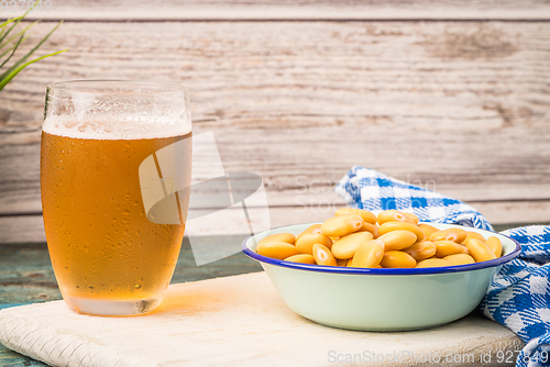 Image of Tasty lupins and glass of beer