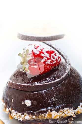 Image of fresh chocolate strawberry mousse