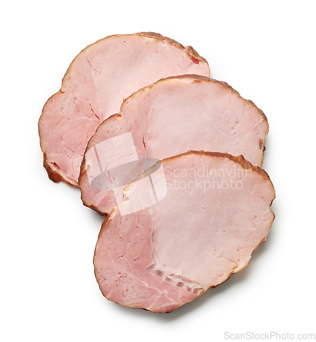 Image of slices of smoked pork meat 