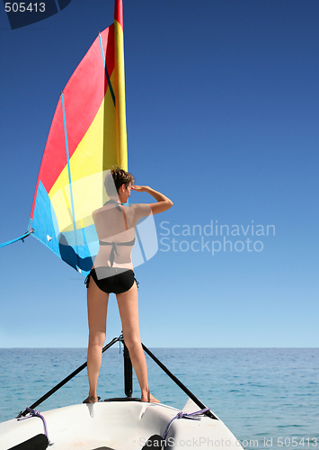 Image of Girl on the sail boat