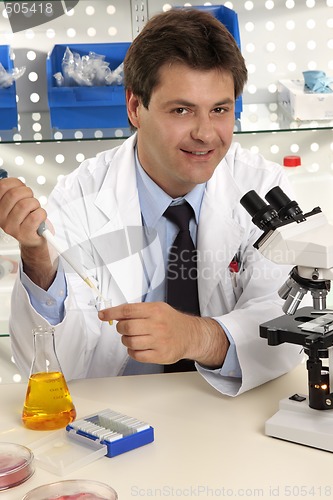 Image of Smiling research scientist or other occupation