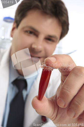 Image of Doctor or scientist with sample