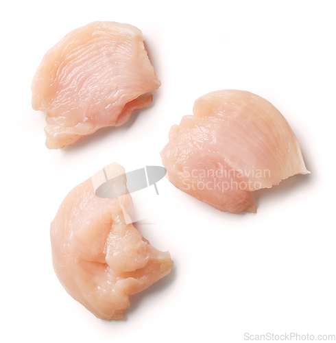 Image of fresh raw chicken fillet meat pieces