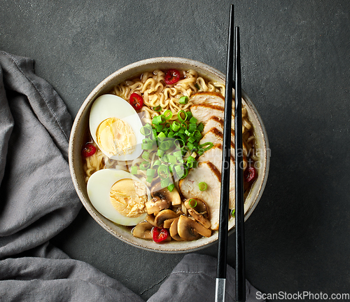 Image of bowl of asian noodle soup ramen