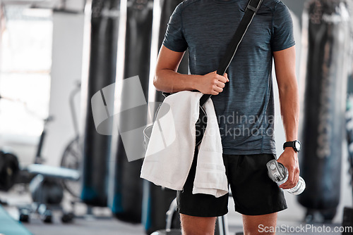 Image of Ready, fitness and a man at gym for training, exercise and a cardio workout. Wellness, sport and a guy at a club prepared for exercising, physical activity and working on a body goal in the morning