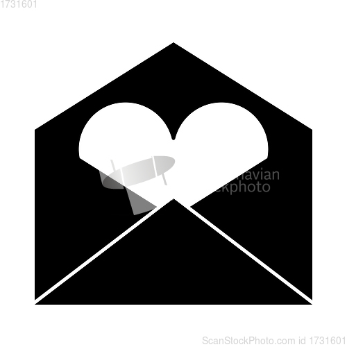 Image of Valentine Envelop With Heart Icon