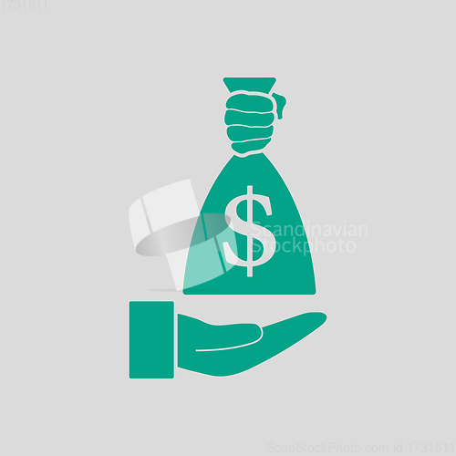 Image of Hand Holding The Money Bag Icon