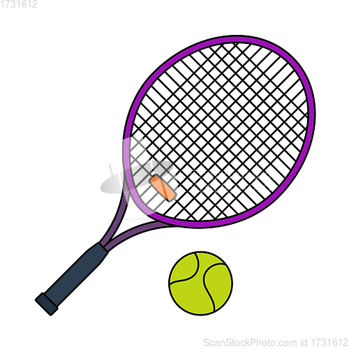 Image of Icon Of Tennis Rocket And Ball