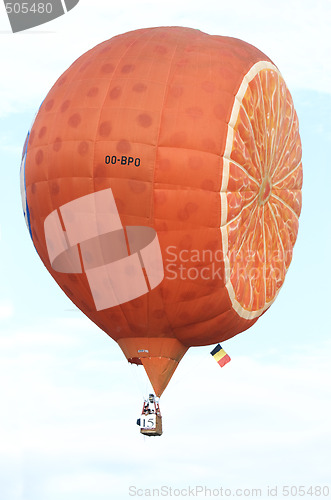 Image of Orange shaped hot air balloon