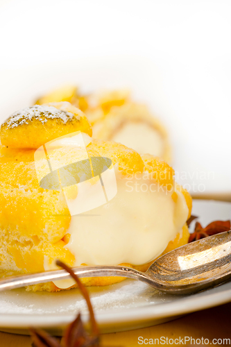 Image of cream roll cake dessert and spices
