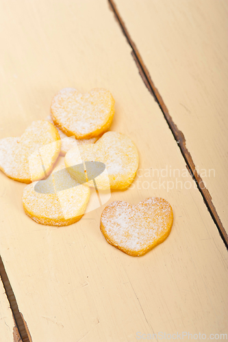 Image of heart shaped shortbread valentine cookies