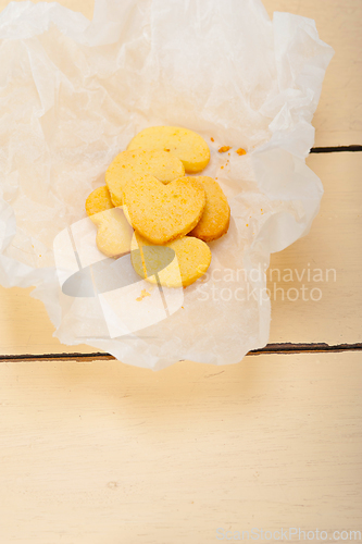 Image of heart shaped shortbread valentine cookies