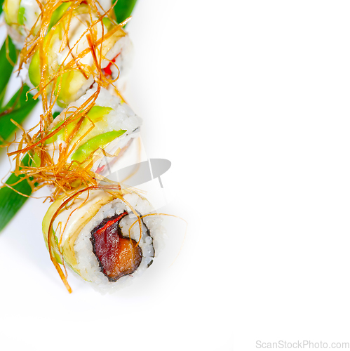 Image of fresh sushi choice combination assortment selection